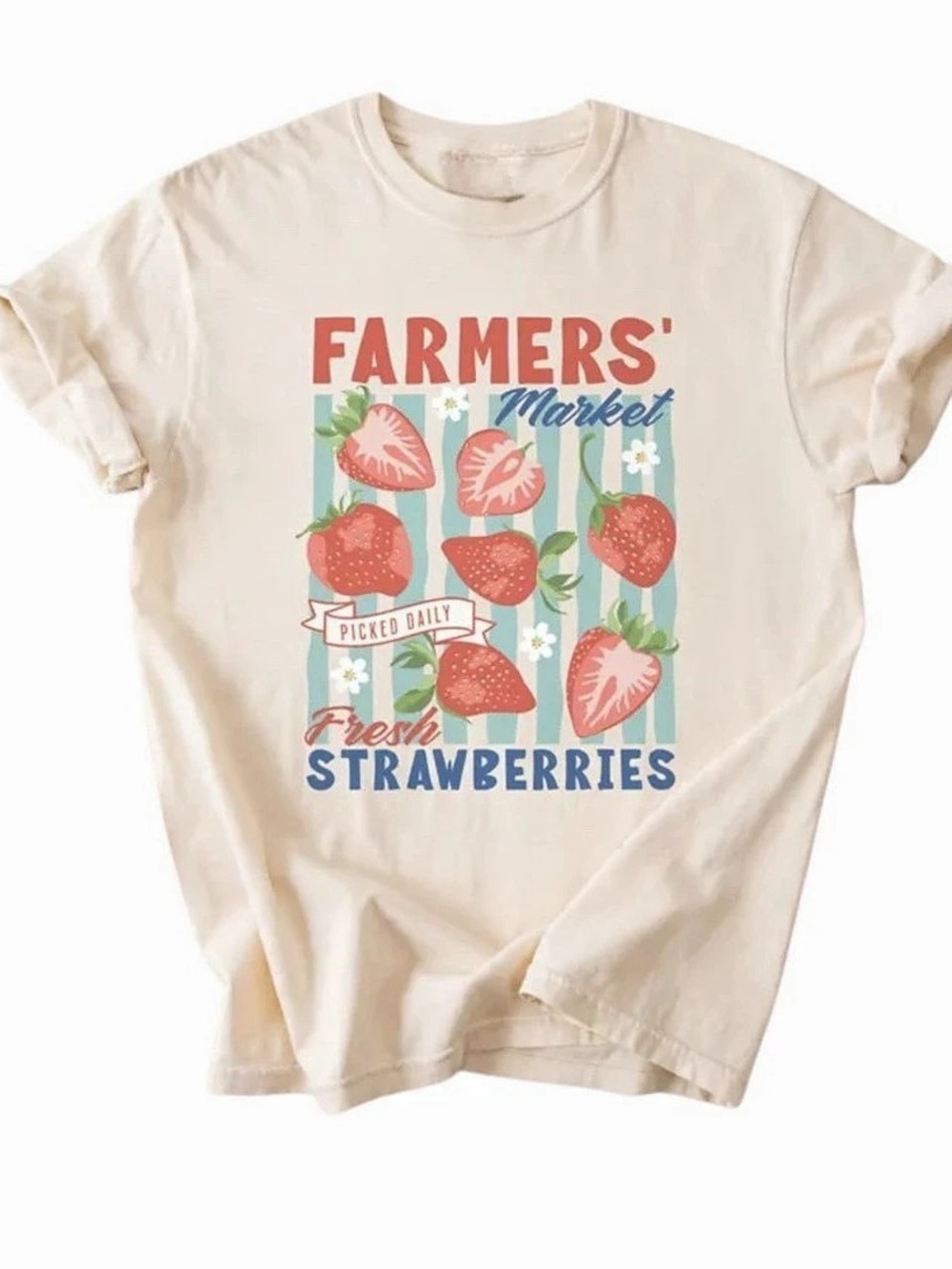 Cream Farmers Market Strawberry Graphic Tee Farmers Market